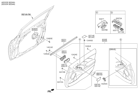 2015 Kia Forte Koup Cover-Front Door Inside Handle Diagram for 82619A7000DFR