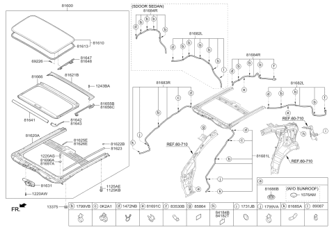 2014 Kia Forte  Clip-SUNROOF Drain H Diagram for 816933M000