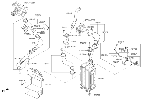 2014 Kia Forte Koup SOLVALVE & Hose Diagram for 394002B050