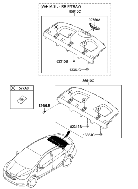 2016 Kia Forte Lamp Assembly-High Mounted Stop Diagram for 92700A7000