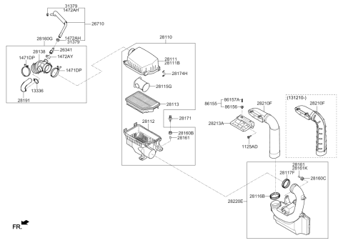 2014 Kia Forte  Hose-Air Intake Diagram for 281383X300