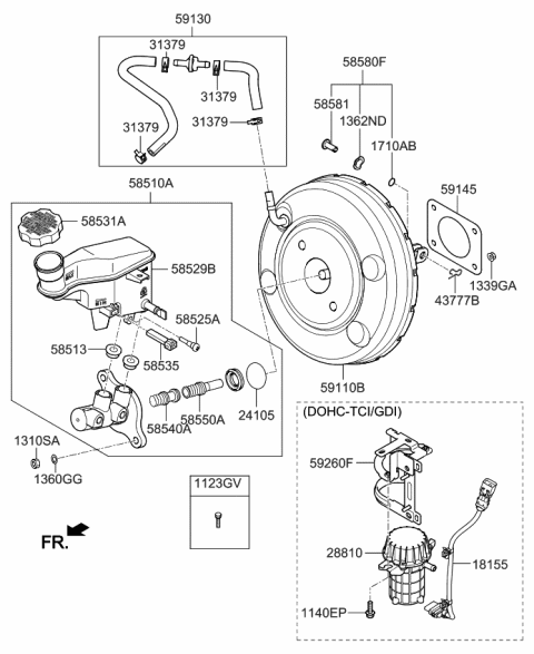 2014 Kia Forte Koup  Pump Assembly-Vacuum Diagram for 59200A2000
