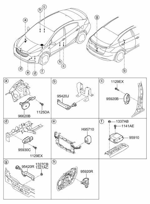 2016 Kia Forte Koup  Horn Assembly-Burglar Alarm Diagram for 966303X001