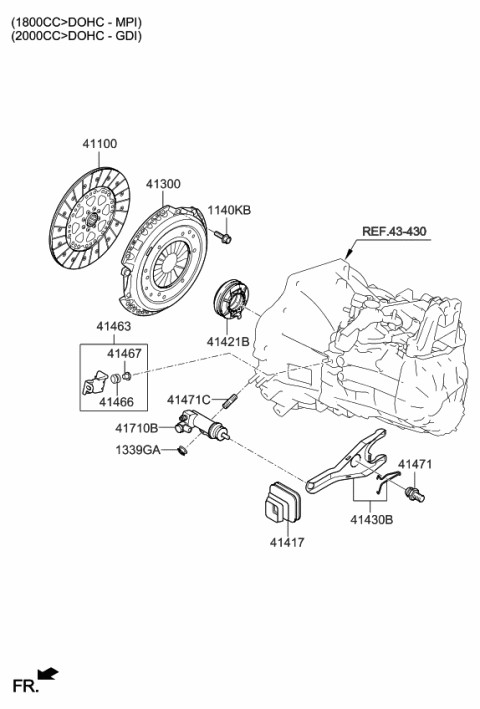 2014 Kia Forte  Disc Assembly-Clutch Diagram for 4110032101