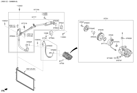 2023 Kia K5  Compressor Assembly Diagram for 97701L1200