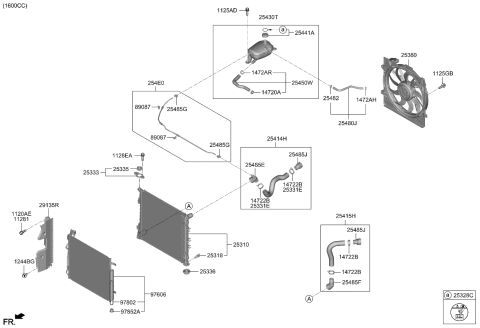 2024 Kia K5  Reservoir Tank Assembly Diagram for 25430L0500