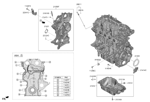 2021 Kia K5  Pan Assembly-Engine Oil Diagram for 215102M800