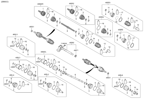 2022 Kia K5  COVER-DUST Diagram for 49571P2000