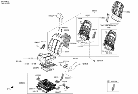 2022 Kia K5  Shield Cover-Fr Seat Diagram for 88030L3000WK