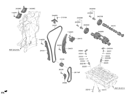 2023 Kia K5  TENSIONER Assembly-VLV T Diagram for 244102M802