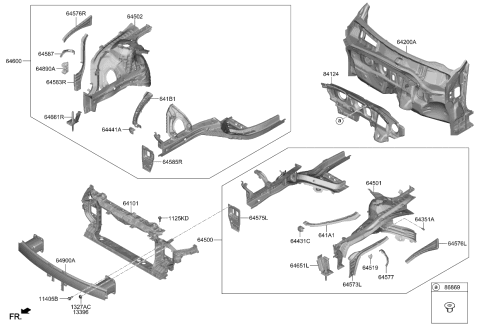 2022 Kia K5  BRKT-Wheel Guard MTG Diagram for 64519L2000