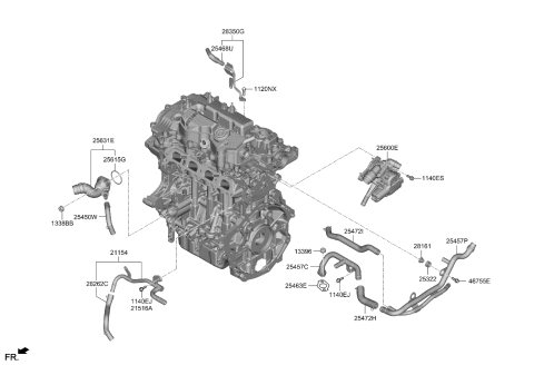 2023 Kia K5 Pipe-Heater A Diagram for 254572M800