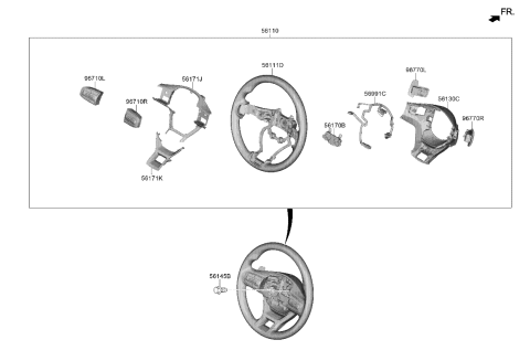 2023 Kia K5 Inner Bezel Diagram for 56171L2500QA1