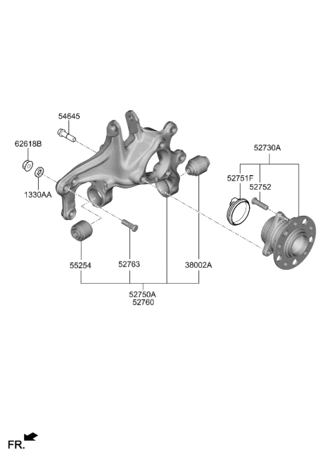 2024 Kia K5  Hub & Bearing Assembly-R Diagram for 52730N9000
