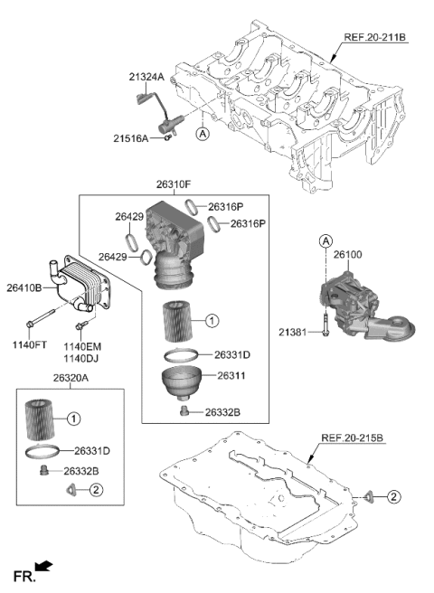 2022 Kia K5  Service Kit-Oil FILT Diagram for 263502S000