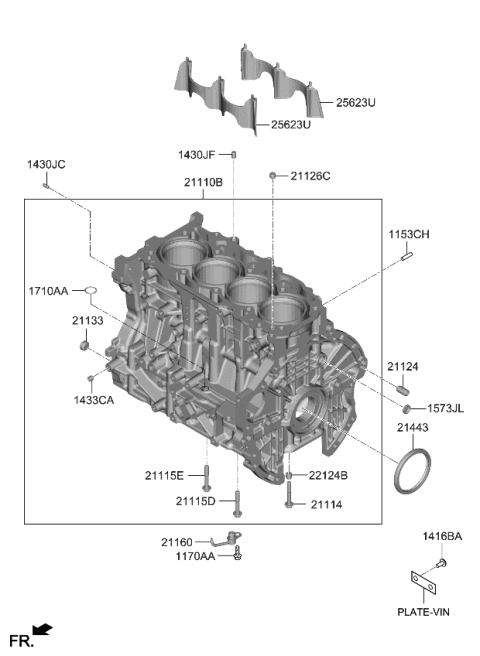 2022 Kia K5  BLOCK SUB ASSY-CYLIN Diagram for 441L32SK00