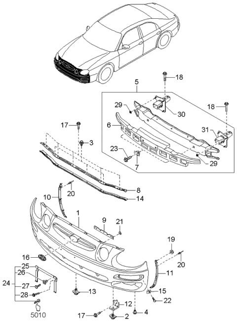 2003 Kia Spectra  FASTENER Diagram for MBF8250233