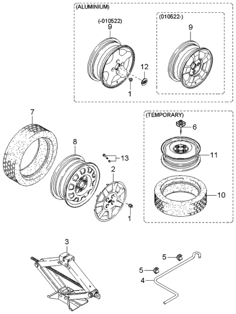 2002 Kia Spectra  STLWHL5 1/2JJX14WDC Diagram for K9965065540