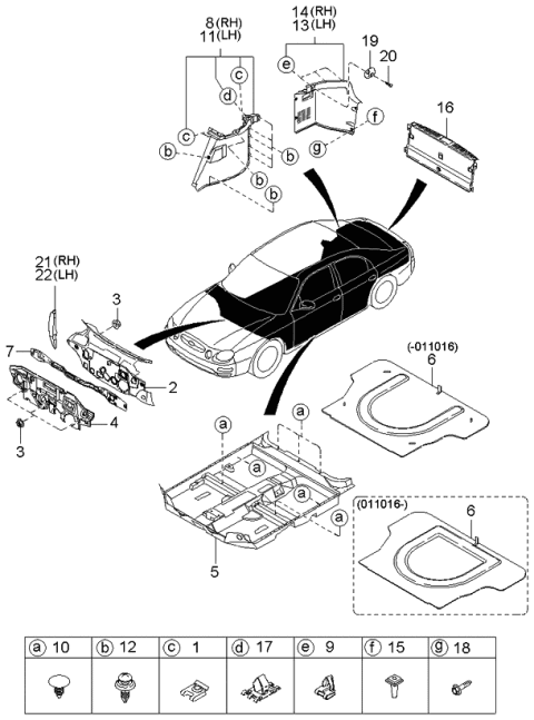 2000 Kia Spectra  FASTENER Diagram for KGJ2168885B05