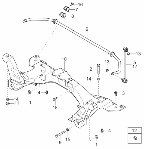 2001 Kia Spectra  STABILIZER-F Diagram for 0K2NA34151A