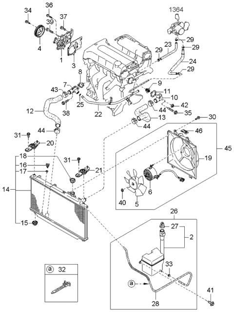 2001 Kia Spectra Nut Diagram for K999400602