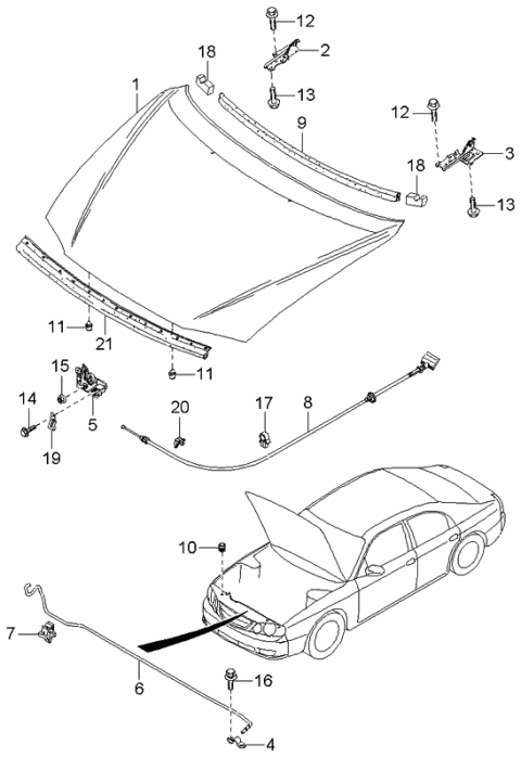 2003 Kia Spectra  Clip Diagram for K992790807