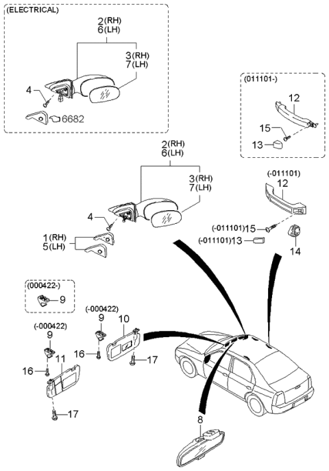 2002 Kia Spectra  Screw Diagram for 0K2AU69475