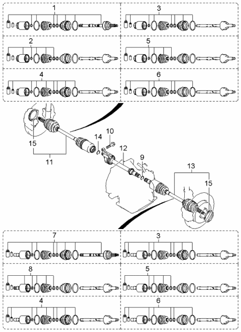 2002 Kia Spectra  Band & Clip Set Diagram for 0K2A522550