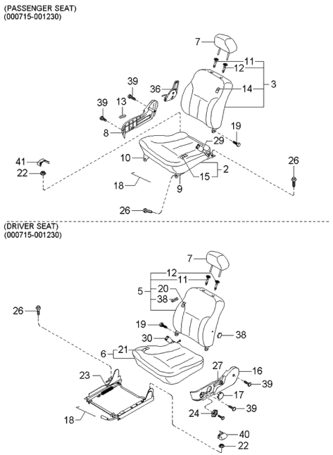 2000 Kia Spectra  Bolt Diagram for K997841020