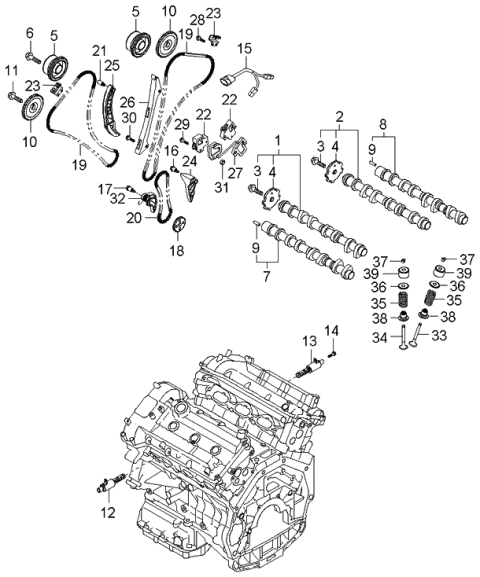 2006 Kia Sorento  Tensioner Arm Assembly Diagram for 248203C100