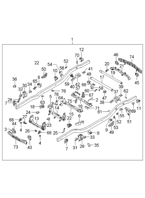 2006 Kia Sorento  Cross Member Fuel Tank Diagram for 623503E210