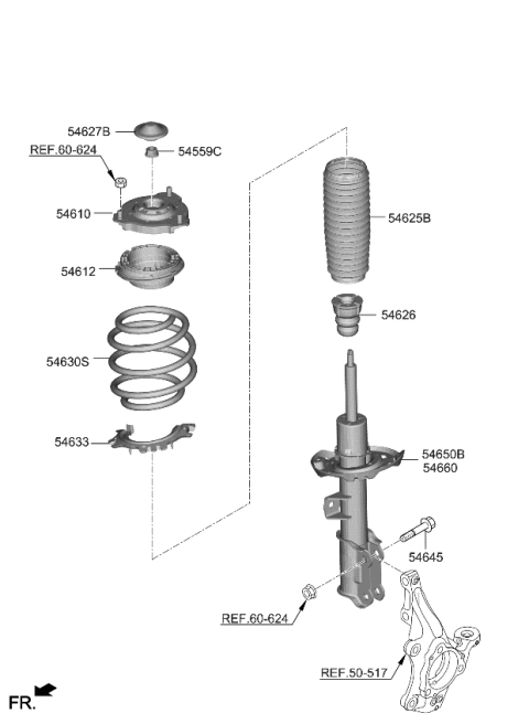2024 Kia Niro EV  BEARING-STRUT Diagram for 54612AA000