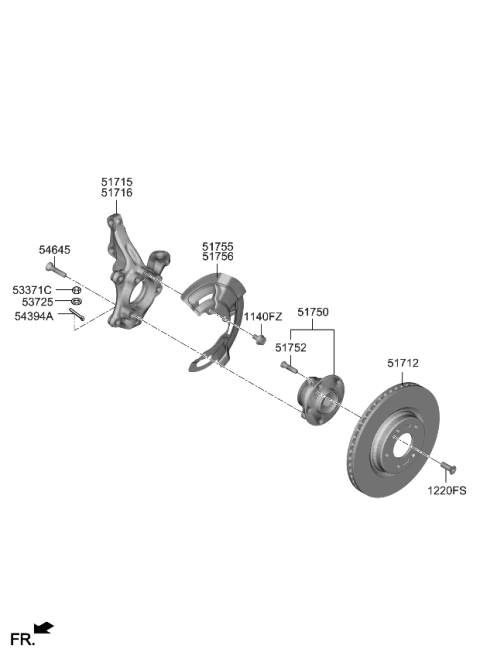 2023 Kia Niro EV  COVER-FR BRAKE DISC Diagram for 51755AO000