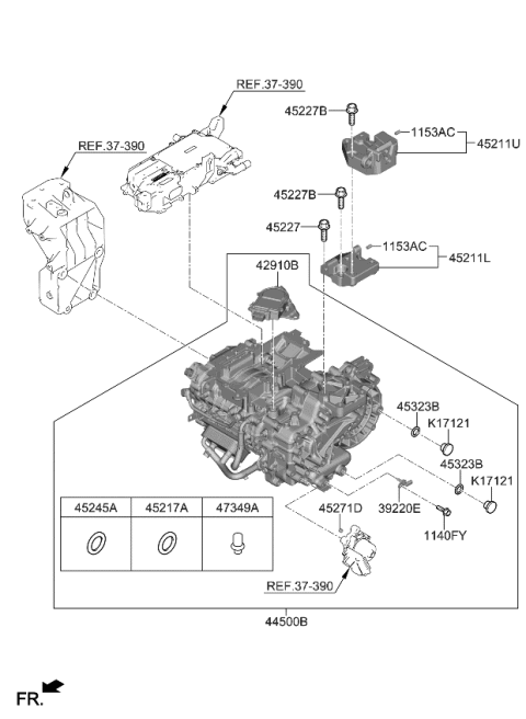 2024 Kia Niro EV  BRACKET-GDU SUPT,LWR Diagram for 4521118JA0