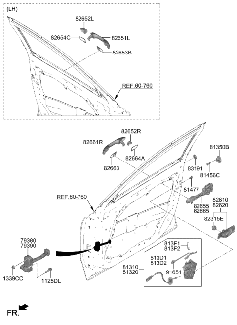 2023 Kia Niro EV  FASTENER-DR TRIM Diagram for 82315M5010