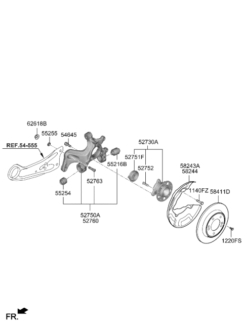 2024 Kia Niro EV  CARRIER ASSY-REAR AX Diagram for 52710AT000