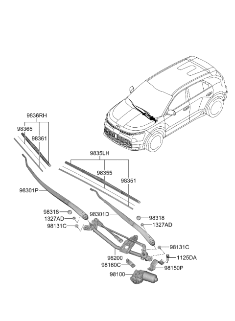 2023 Kia Niro EV  CRANK ARM-W/SHLD WIP Diagram for 98130AT000