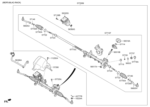 2017 Kia Optima Short Gear Assembly Diagram for 57770D5000