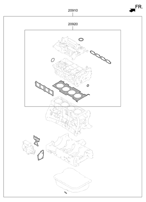 2018 Kia Optima  Gasket Kit-Engine OVEAUL Diagram for 209202GK06