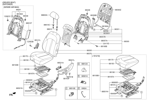 2018 Kia Optima  Shield Cover-Front Seat Diagram for 88030D5010BGG