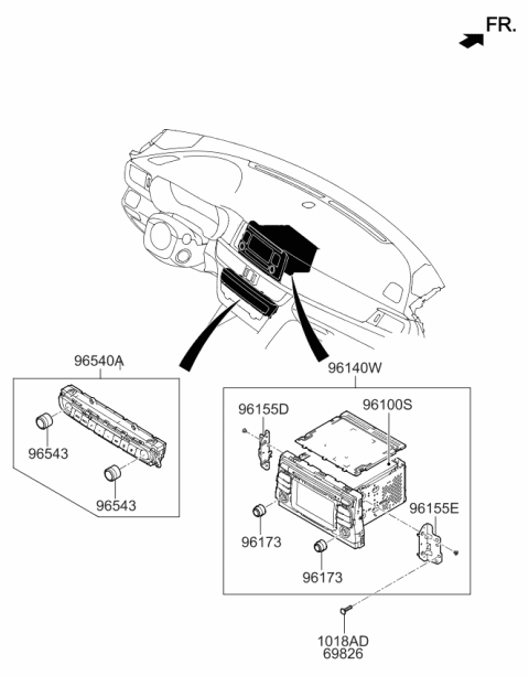 2016 Kia Optima Bracket-Set Mounting, LH Diagram for 96175D4000
