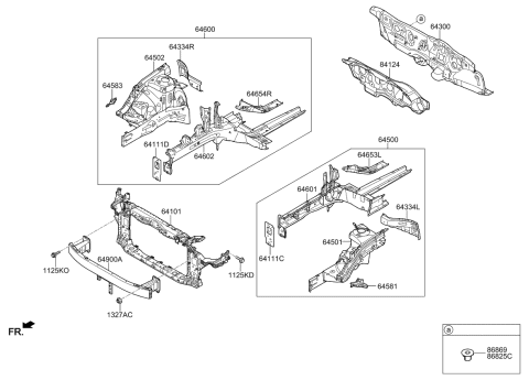 2018 Kia Optima Insulator-Dash Panel Diagram for 84124D5000