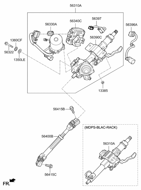 2016 Kia Optima  Column & Housing Ass Diagram for 56390D4500