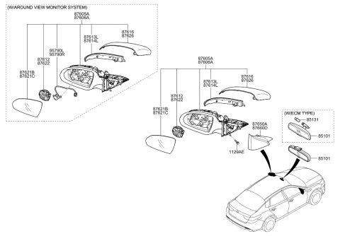 2016 Kia Optima Cover Assembly-Front Door QUADRANT Diagram for 87650D4000
