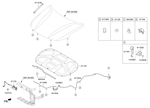 2016 Kia Optima  Lifter-Hood Diagram for 81161D5000