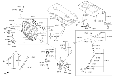 2017 Kia Optima  Hose Assembly-Vacuum Diagram for 59132C2450