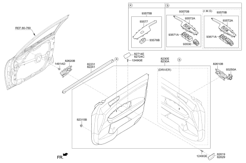 2018 Kia Optima  WEATHERSTRIP-Front Door Belt Inside Diagram for 82241D4000