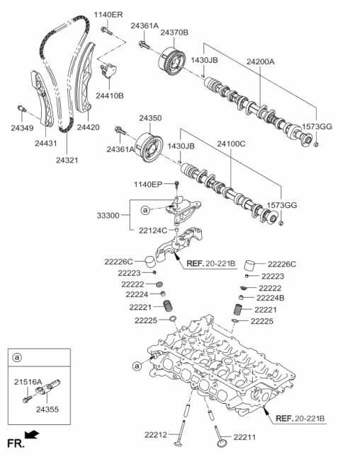 2017 Kia Optima  Camshaft Assembly-Exhaust Diagram for 242002B770