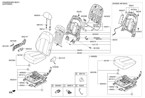 2017 Kia Optima  Pad Assembly-Front Seat Back Diagram for 88450D5010