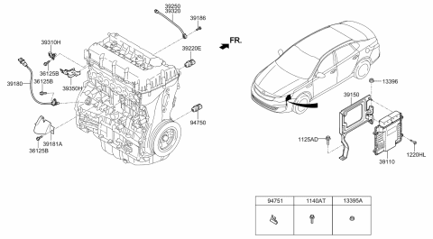 2018 Kia Optima  Nut-Flange Diagram for 1339606006K